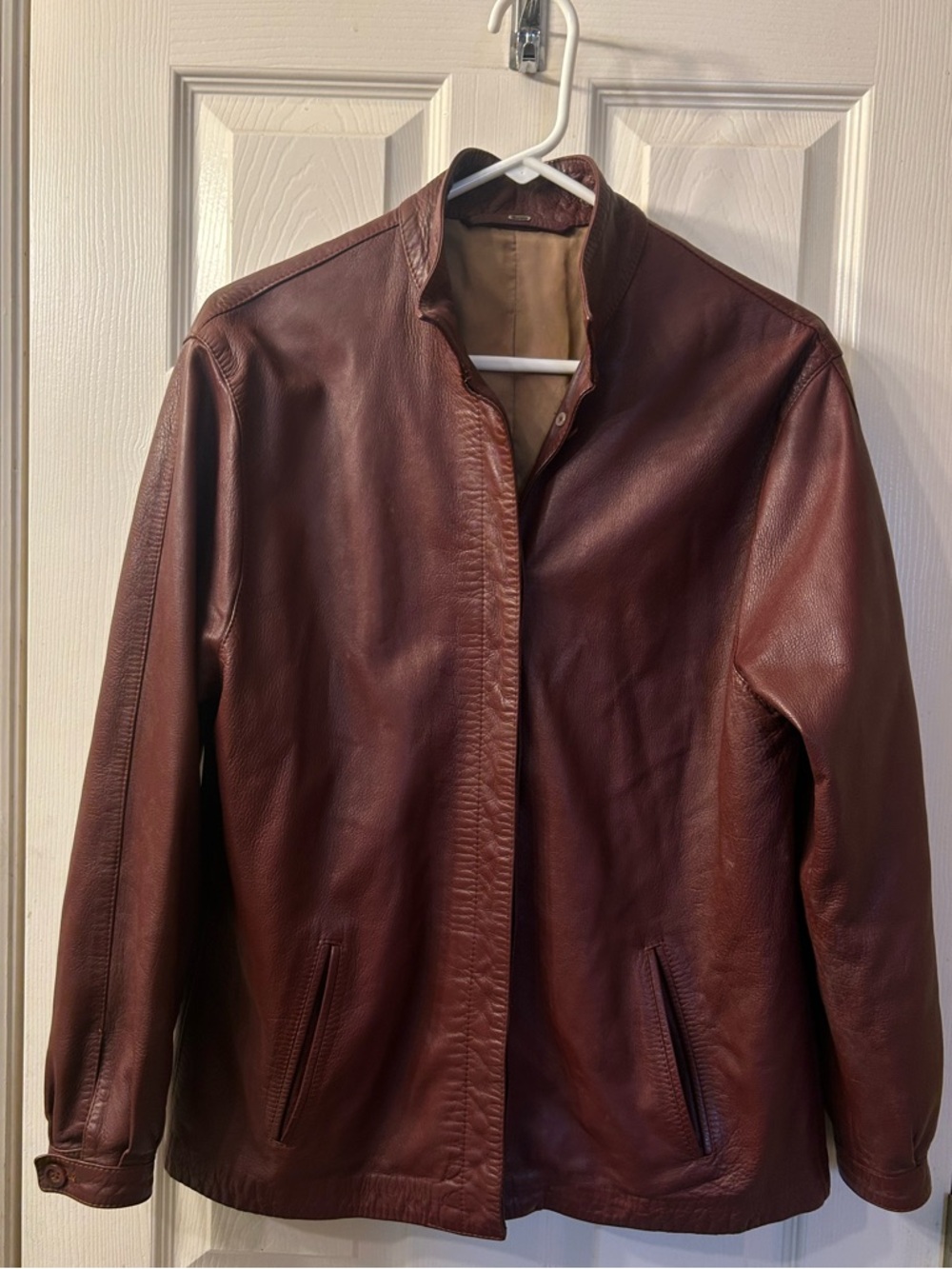 Yanko women’s  Burgundy vintage  Leather Jacket